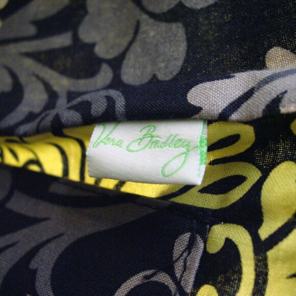 VERA BRADLEY Green/Black Daisy Floral Vinyl Shopper Tote Bag - MINT - Picture 8 of 9